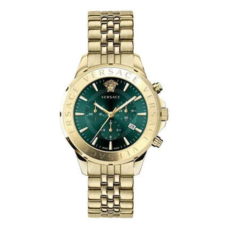 Versace Men’s Watch Chrono Signature Green Gold Bracelet VEV600619