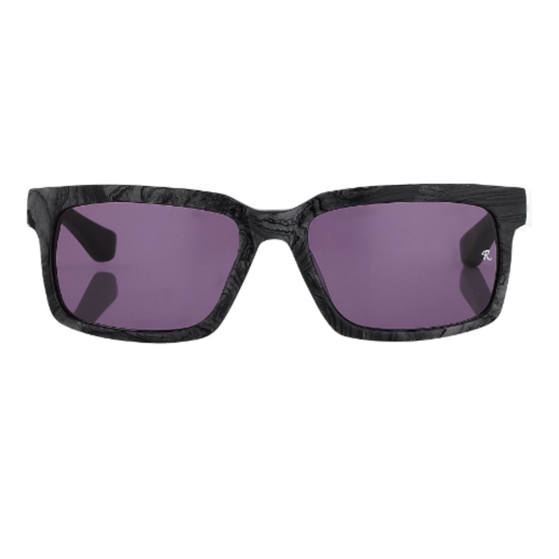 Raf Simons by Linda Farrow – Rectangular Black Texture and Grey Lenses