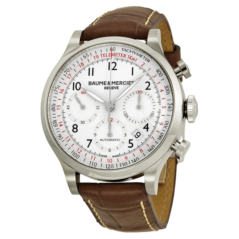 Baume and Mercier Capeland Chronograph White Dial Men’s Watch 10082 A10082