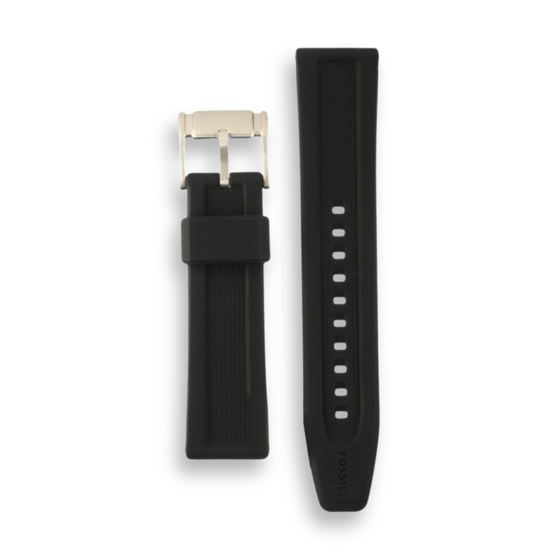 Fossil 22mm Black Silicone Men’s Watch Strap | BQ2494S