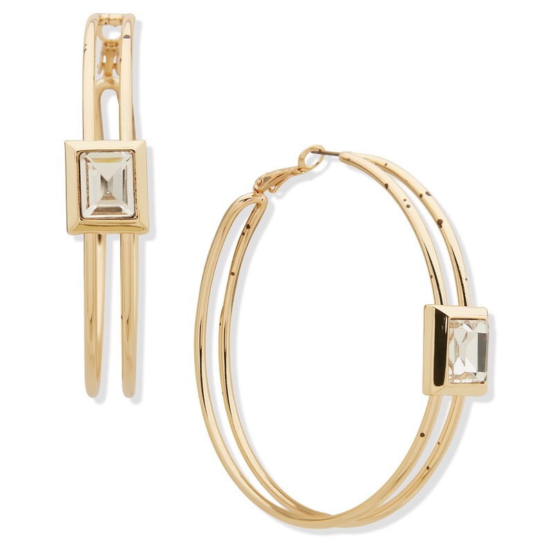 Nine West 19G02561 Earrings Crystal Gold & Crystal Earrings