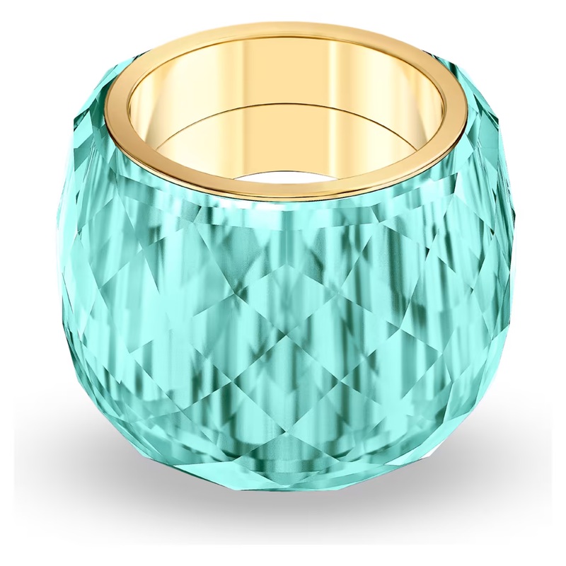 Swarovski Nirvana Ring Aqua Blue Gold-Tone Finish 55
