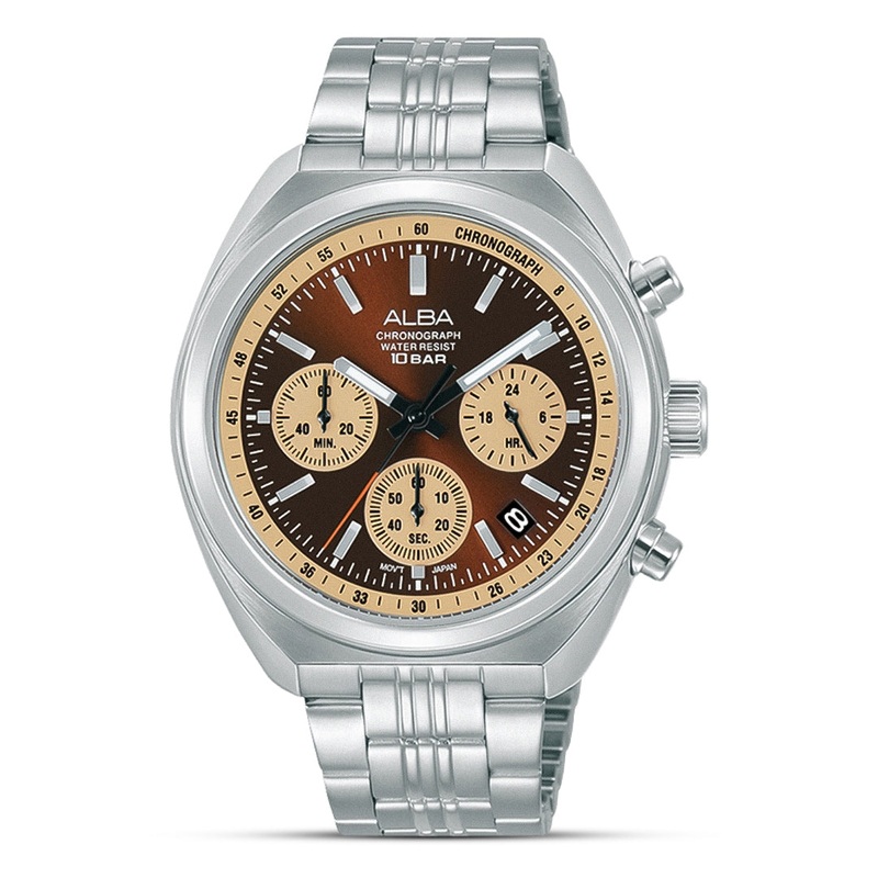 ALBA Chronograph Brown Sunray Dial Men’s Watch | AT3K07X