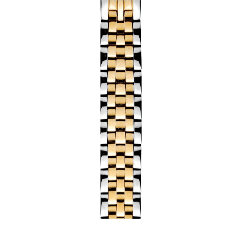 5 Link Two Tone Yellow Gold Plated & Steel Bracelet – Model 44-SS5TG
