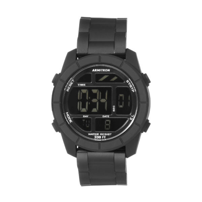 Armitron 40/8253BLK Chrono Pro Sports Digital Black Dial Men’s Watch 47 Black Plastic