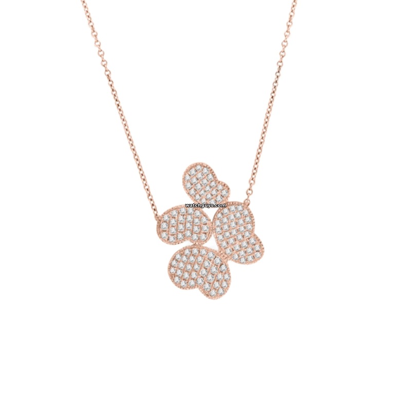 Butterfly Diamond Pendant Necklace 18k Rose Gold