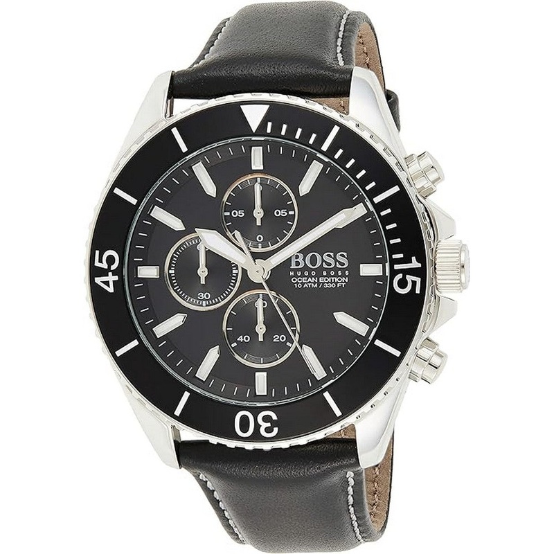 Hugo Boss Ocean Edition Chronograph Stainless Steel Strap Men’s Watch 1513697 48 Black Stainless Steel
