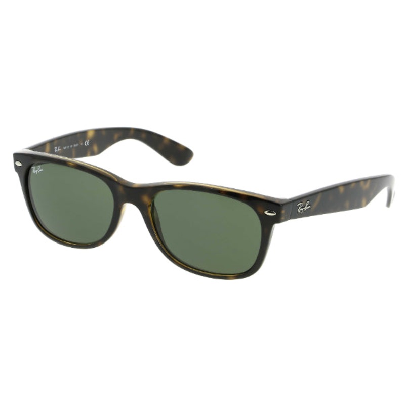 RayBan RB2132 902L New Wayfarer Classic  Polished Tortoise Frame / G15 Crystal Green Lens  55mm
