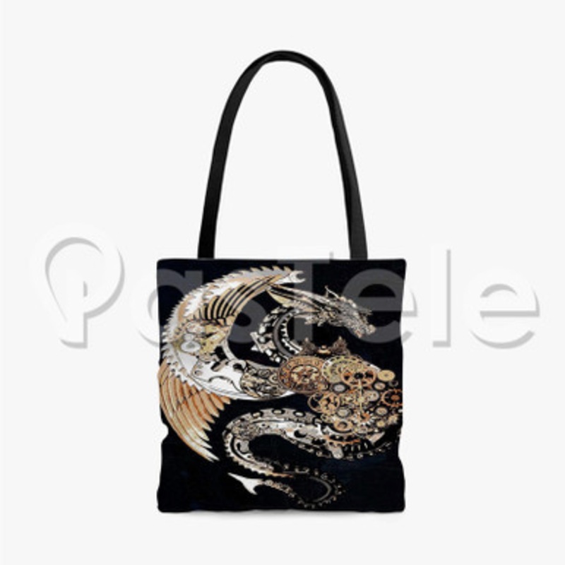 Steampunk Dragon Custom Personalized Tote Bag Unisex Polyester Cotton Bags