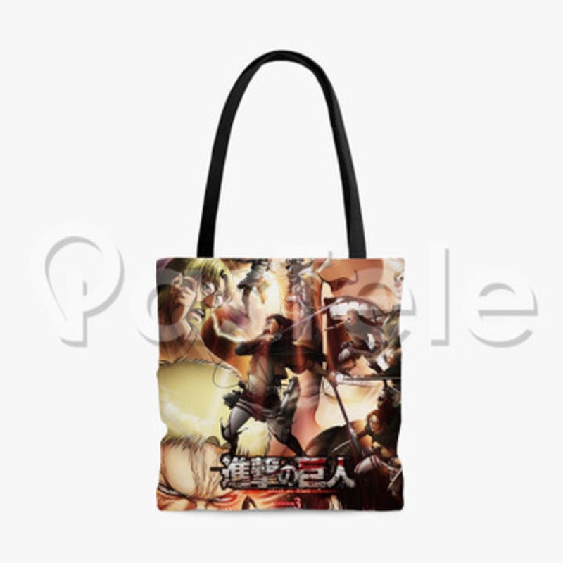 Attack On Titan Season 3 3 Custom Personalized Tote Polyester Cotton Bags Unisex