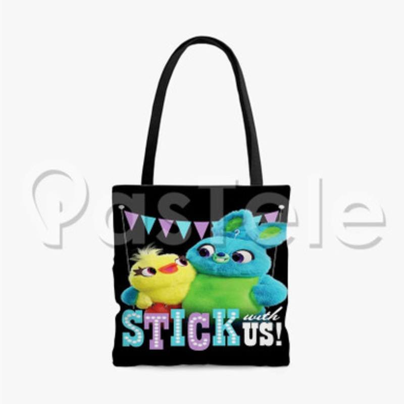 Toy Story 4 Stick With Us Custom Personalized Tote Bag Unisex Polyester Cotton Bags
