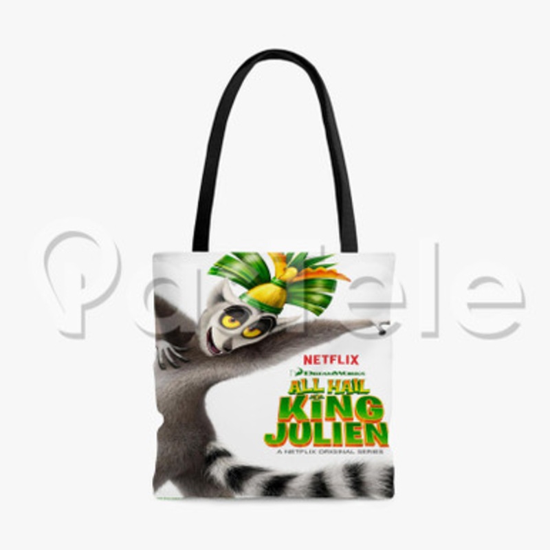 All Hail King Julien Custom Personalized Tote Polyester Cotton Bags Unisex