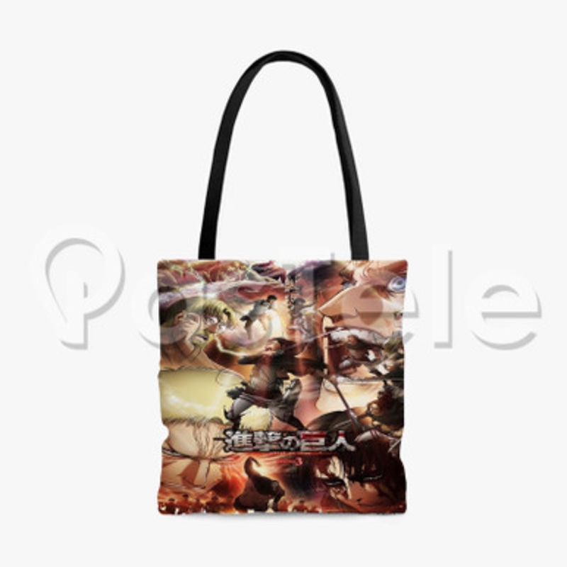 Attack On Titan Season 3 2 Custom Personalized Tote Polyester Cotton Bags Unisex