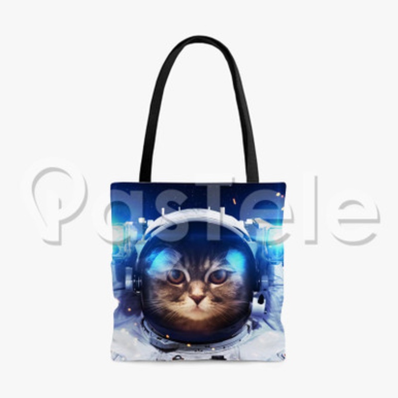 catstronaut Custom Personalized Tote Polyester Cotton Bags Unisex