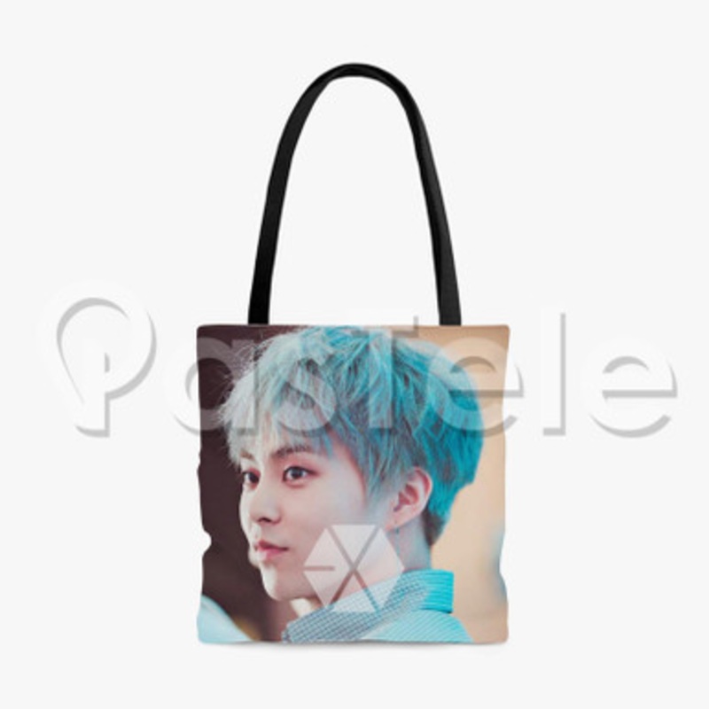 Exo Xiumin Custom Personalized Tote Polyester Cotton Bags Unisex