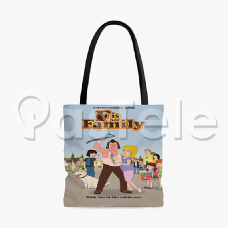 F Is for Family Custom Personalized Tote Polyester Cotton Bags Unisex