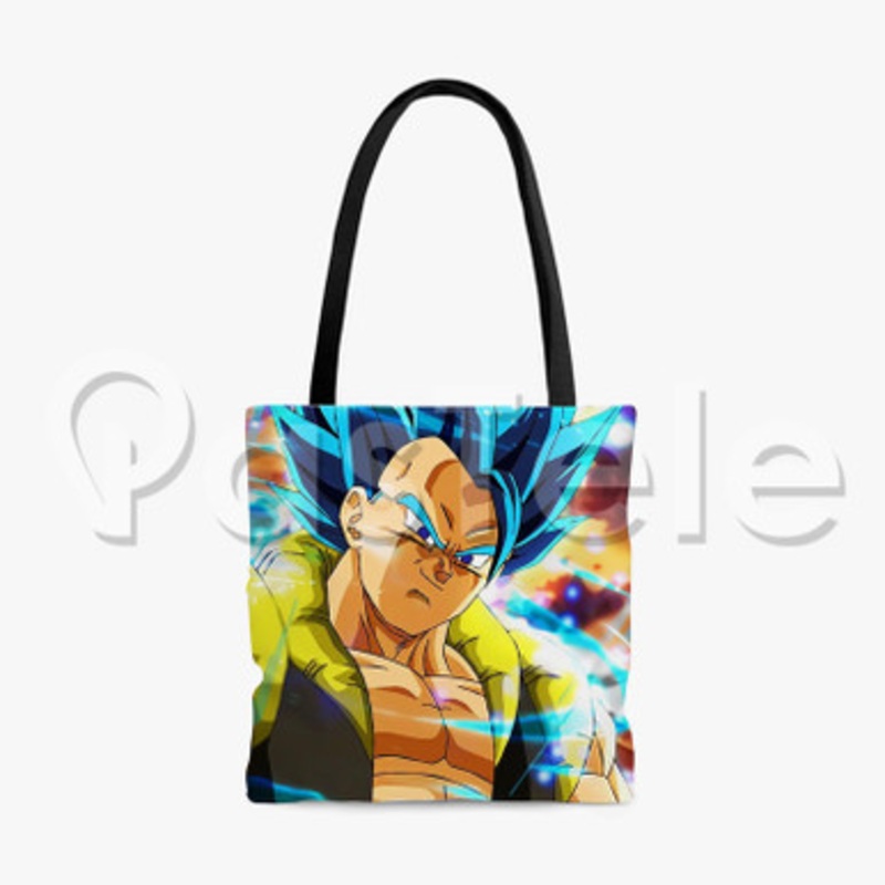 gogeta super saiyan blue Custom Personalized Tote Polyester Cotton Bags Unisex