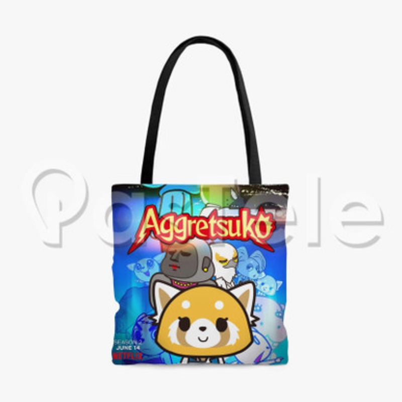Aggretsuko season 2 Custom Personalized Tote Polyester Cotton Bags Unisex