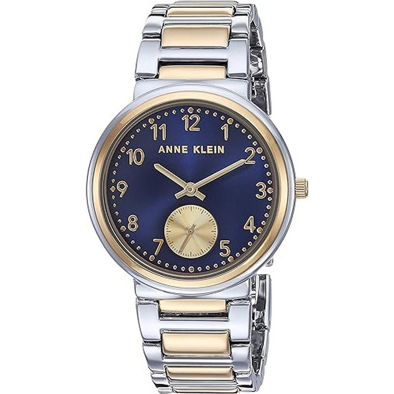 Anne Klein AK/3407NVTT Ladies Quartz Watch 34 Blue Stainless Steel