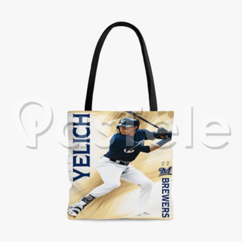 Christian Yelich MLB Milwaukee Brewers Custom Personalized Tote Polyester Cotton Bags Unisex