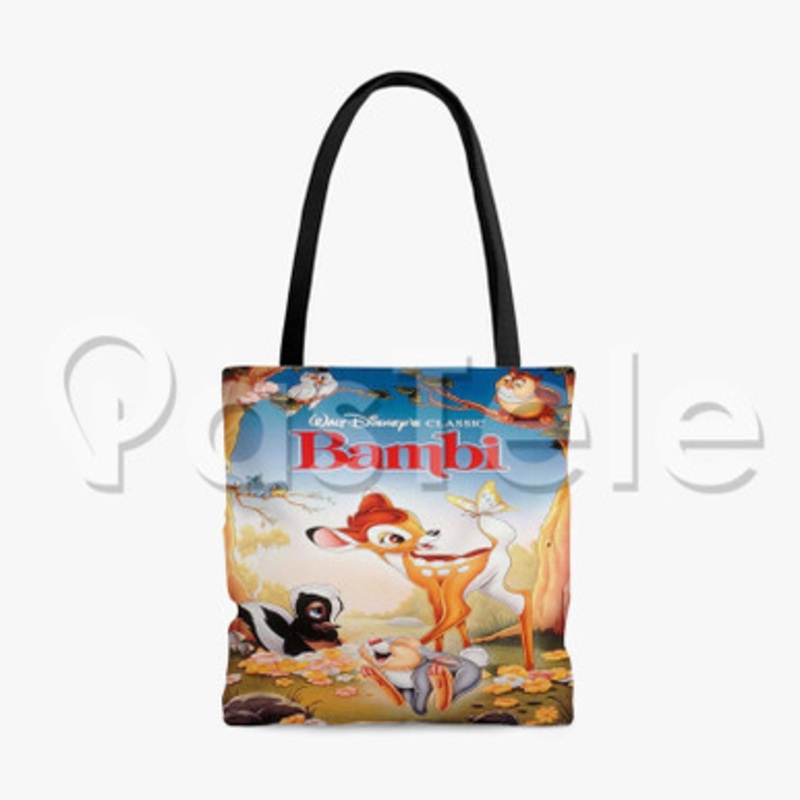 Disney Bambi Custom Personalized Tote Polyester Cotton Bags Unisex