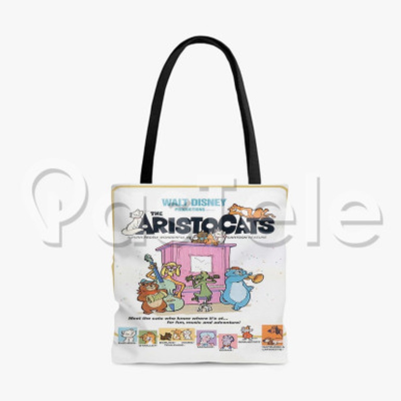 Disney The Aristocats Custom Personalized Tote Polyester Cotton Bags Unisex