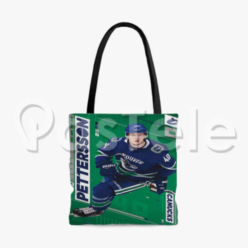 Elias Pettersson Vancouver Canucks NHL Custom Personalized Tote Polyester Cotton Bags Unisex