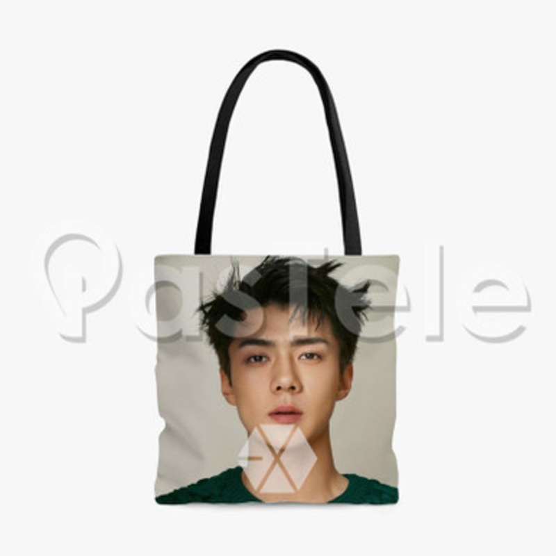 Exo Sehun Custom Personalized Tote Polyester Cotton Bags Unisex