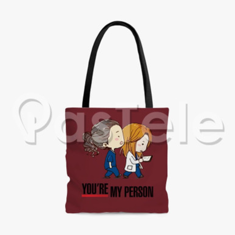 Grey s Anatomy You re My Person Custom Personalized Tote Polyester Cotton Bags Unisex