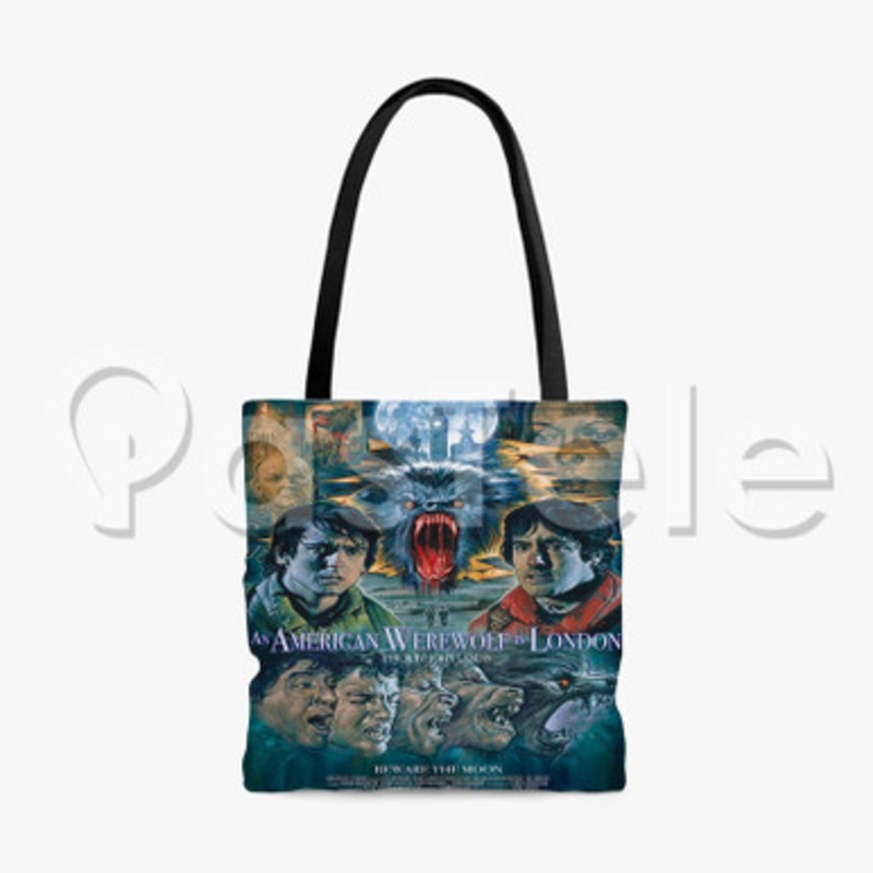 An American Werewolf In Paris Custom Personalized Tote Polyester Cotton Bags Unisex