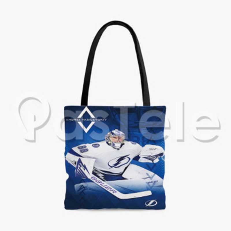 Andrei Vasilevskiy Tampa Bay Lightning NHL Custom Personalized Tote Polyester Cotton Bags Unisex