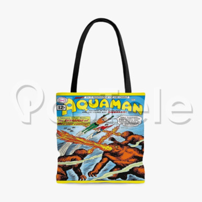 Aquaman The Invasion of the Fire Trolls Custom Personalized Tote Polyester Cotton Bags Unisex