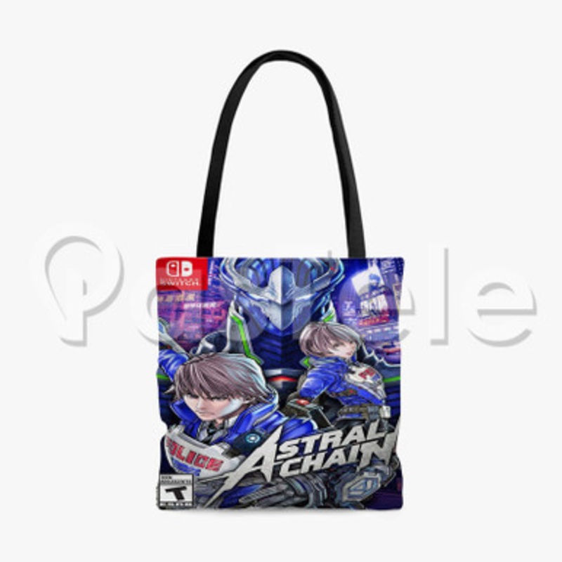 Astral Chain Custom Personalized Tote Polyester Cotton Bags Unisex