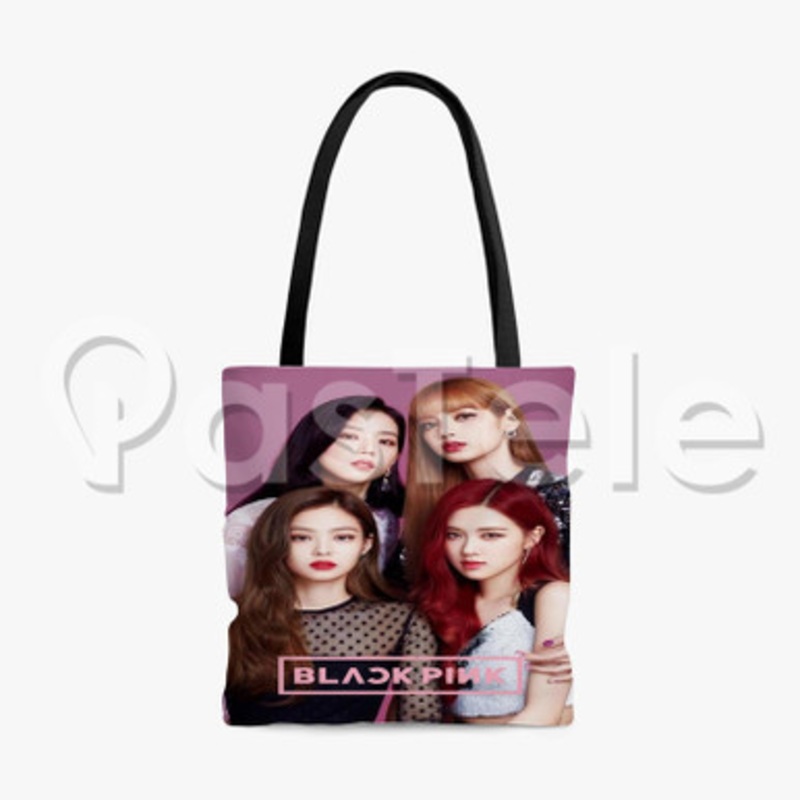Black Pink Custom Personalized Tote Polyester Cotton Bags Unisex