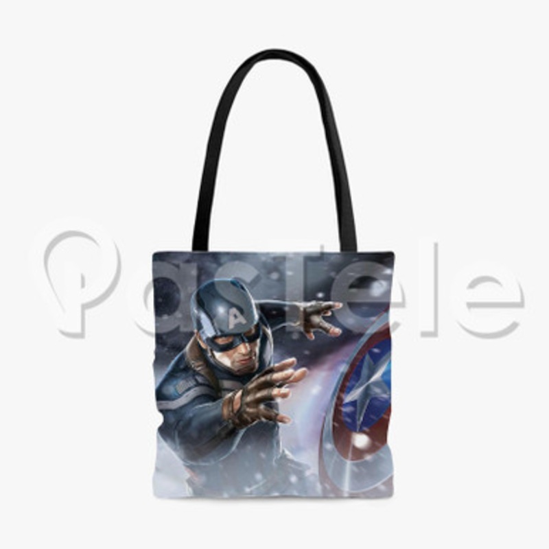 captain america Custom Personalized Tote Polyester Cotton Bags Unisex