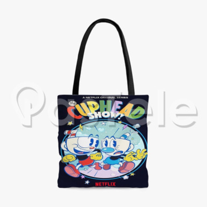 Cuphead Custom Personalized Tote Polyester Cotton Bags Unisex
