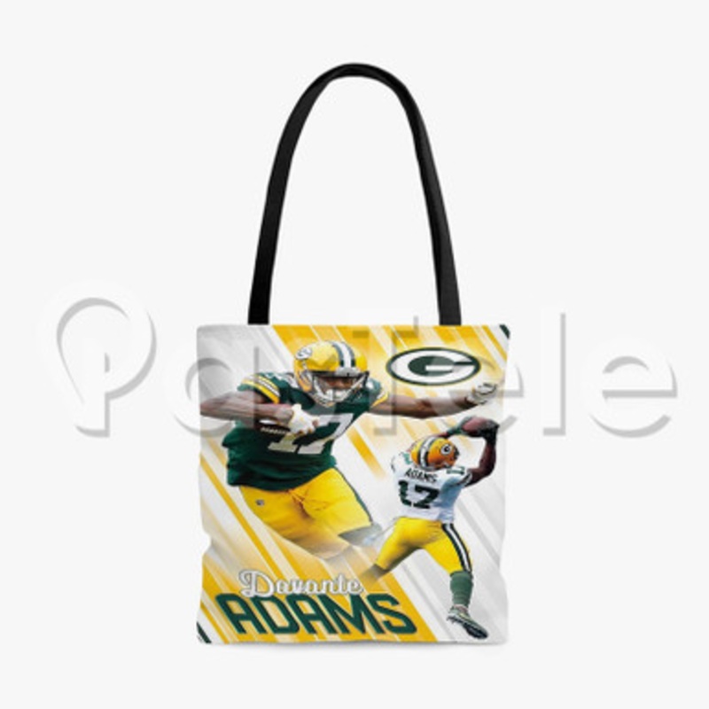 Davante Adams NFL Green Bay Packers Custom Personalized Tote Polyester Cotton Bags Unisex
