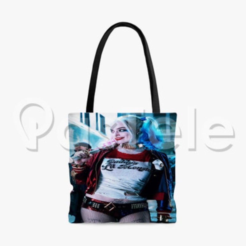 Harley Quinn Custom Personalized Tote Polyester Cotton Bags Unisex