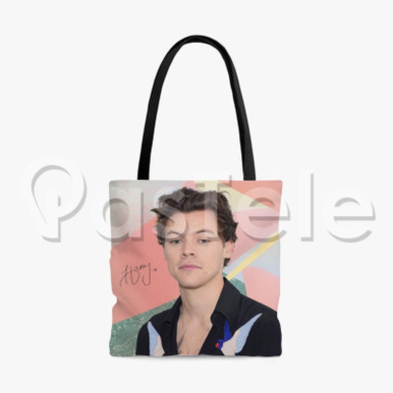 harry styles 2 Custom Personalized Tote Polyester Cotton Bags Unisex