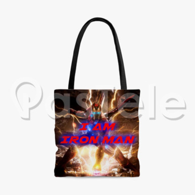 I am Iron Man Custom Personalized Tote Polyester Cotton Bags Unisex