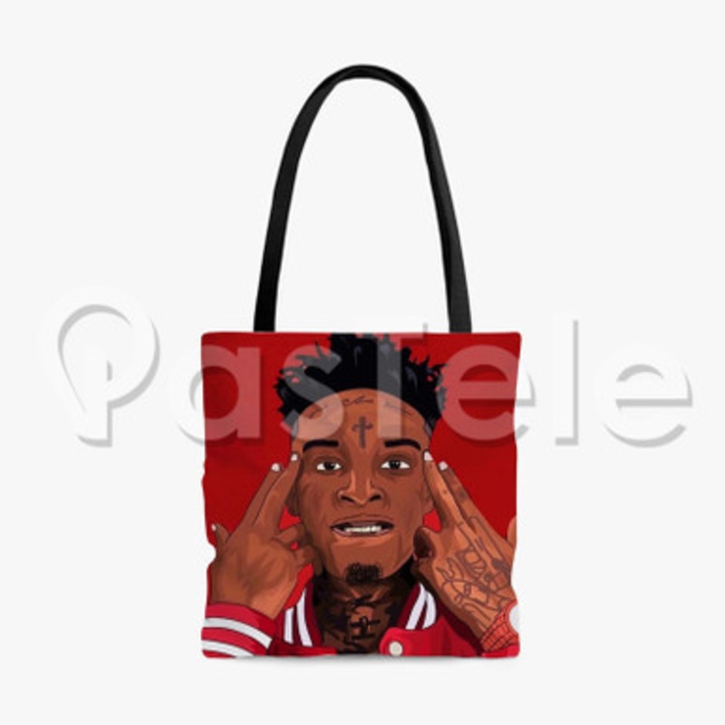 21 savage Custom Personalized Tote Polyester Cotton Bags Unisex
