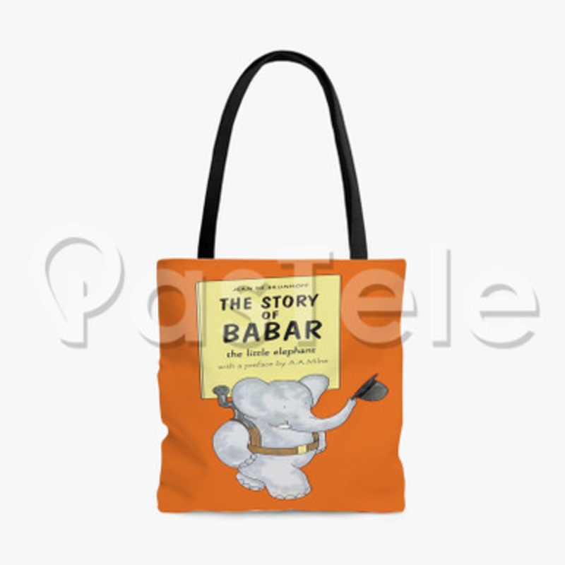 Babar The Elephant Custom Personalized Tote Polyester Cotton Bags Unisex