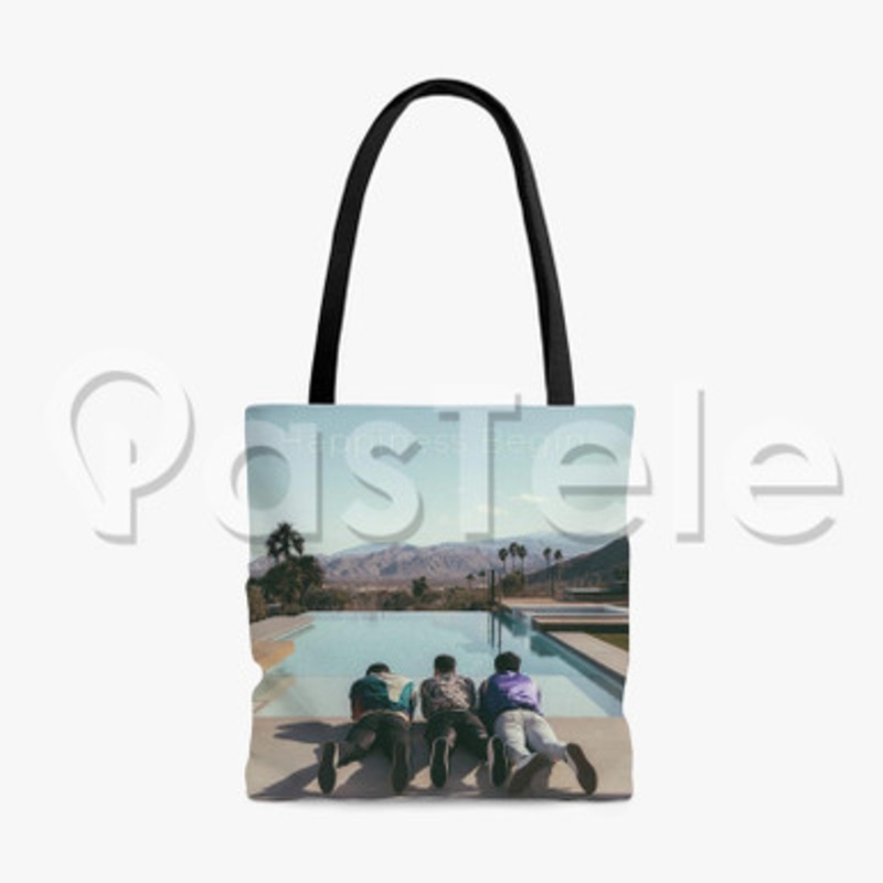 Jonas Brothers Happiness Begins Custom Personalized Tote Polyester Cotton Bags Unisex