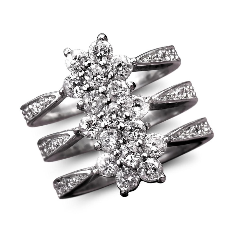Flower Journey Rhodium Ring 5