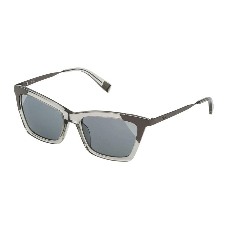 Furla Women’s Sunglasses Classic Angular Clear/Grey SFU245 9RMX