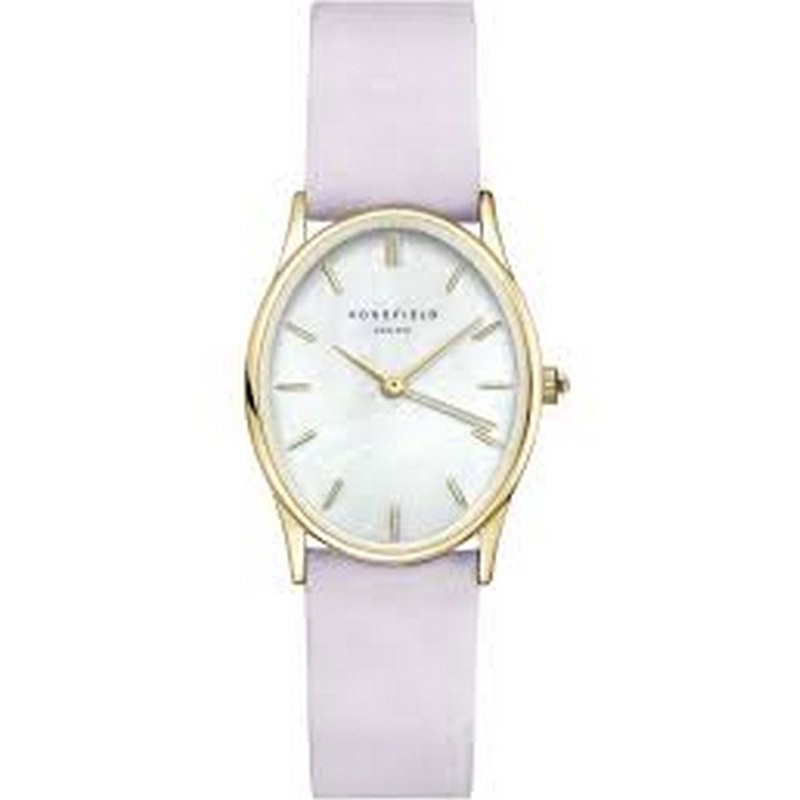 ROSEFIELD OWLLG-OV04 The Oval White Mop Lilac Nubuck Gold Women’s Watch 29 White Stainless Steel