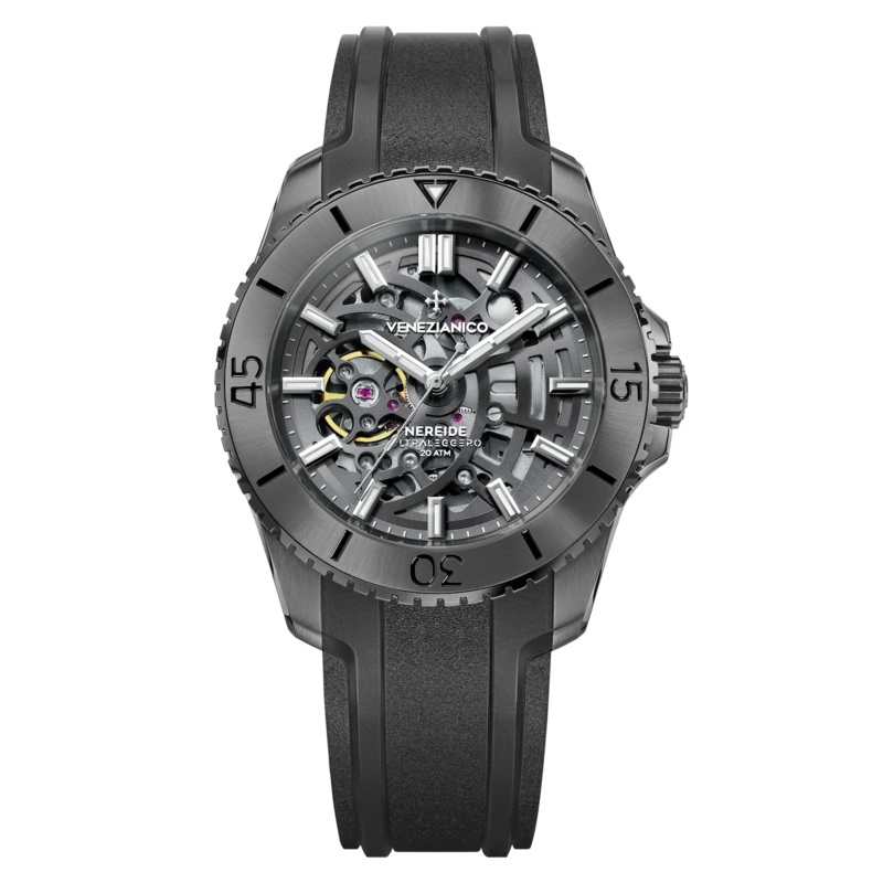 Venezianico Automatic Watch Nereide UltraLeggero 42 Skeleton Black 3921509