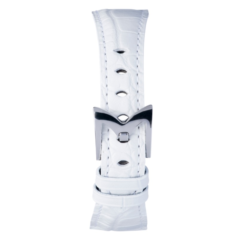 Gag Milano Manuale 40mm White Alligator Leather Watch Strap