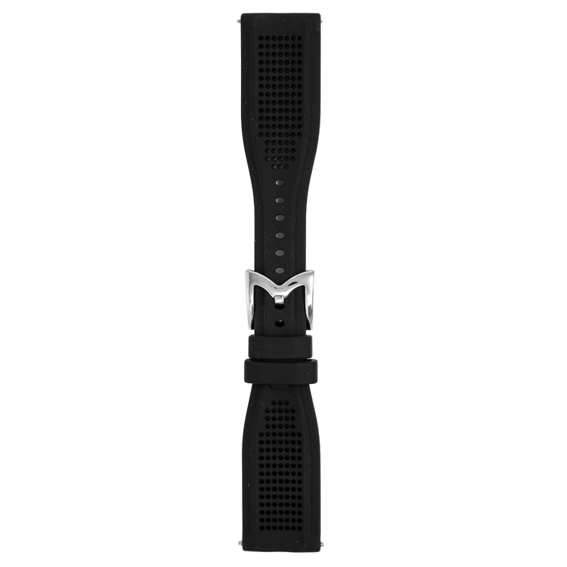 Gag Milano Manuale 48mm Mesh Silicone Black Watch Strap