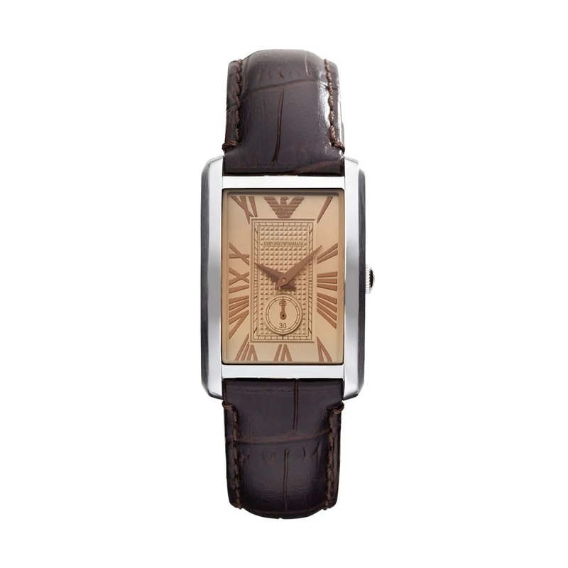 Emporio Armani Classic Bronze Dial Brown Leather Women’s Watch AR1637 30 Nude Stainless Steel